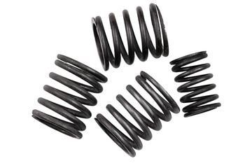 Set of metal springs with swirls, isolated on white background.