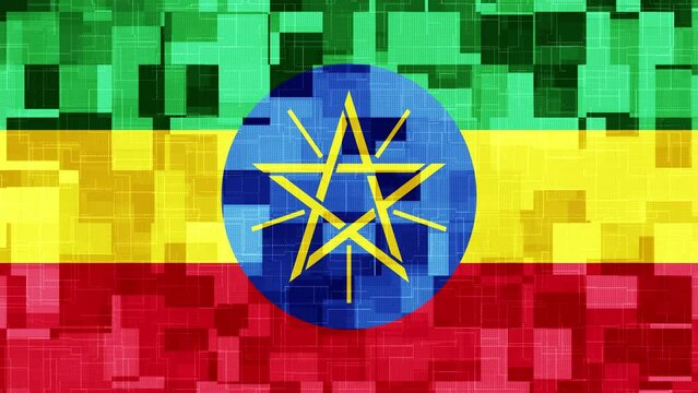 Ethiopia flag wallpaper technology background animation