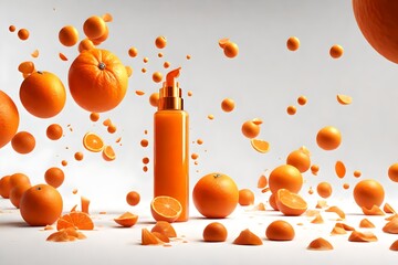 a vibrant orange hue takes center stage in a 3D render, isolated on a white background, offering a bold presentation for cosmetic product