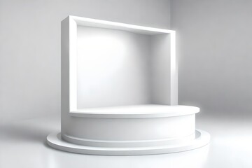 blank white podium for product