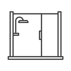 modern shower cabin outline icon - vector illustration