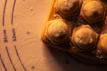 view of homemade freshly prepared dumplings at home