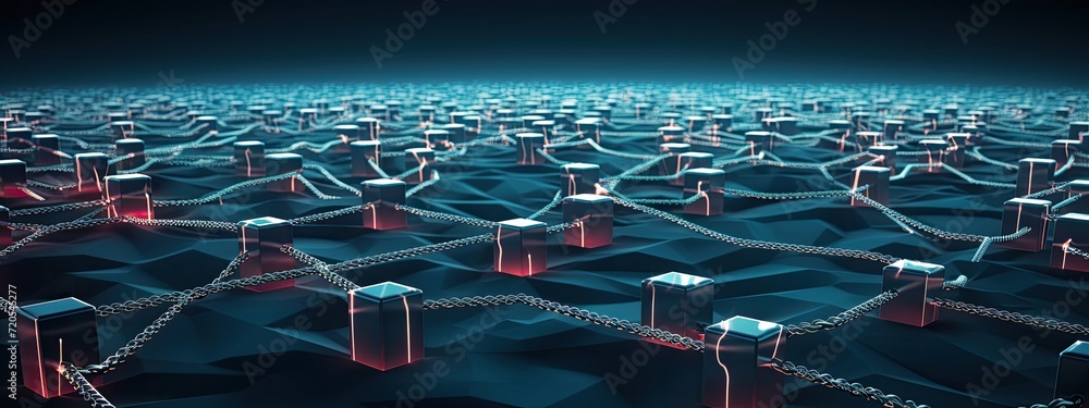 Poster exploring the innovative concept of blockchain technology, reshaping the landscape of digital trust 