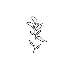 Hand drawn Flower continuous line