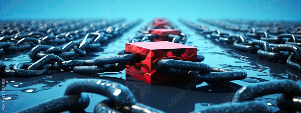 Poster exploring the innovative concept of blockchain technology, reshaping the landscape of digital trust 