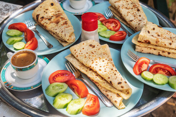 Turkish breakfast with Gozleme