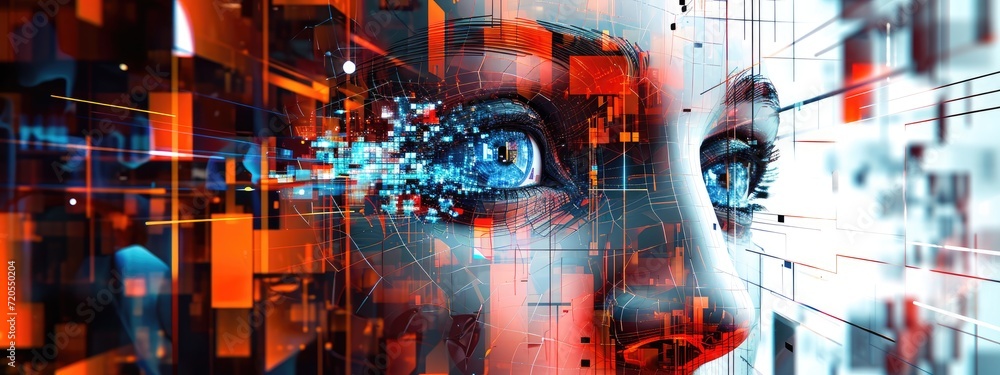 Poster a robot from the future, equipped with cutting-edge artificial intelligence technology.