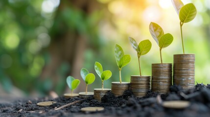 Successful investments in green, sustainable projects, highlighting the growing trend of environmentally conscious investing and ESG (Environmental, Social, and Governance) initiatives - obrazy, fototapety, plakaty