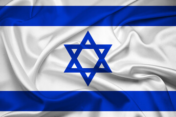 Flag of Israel, Israel Flag, National symbol of Israel country. Fabric and texture flag of Israel