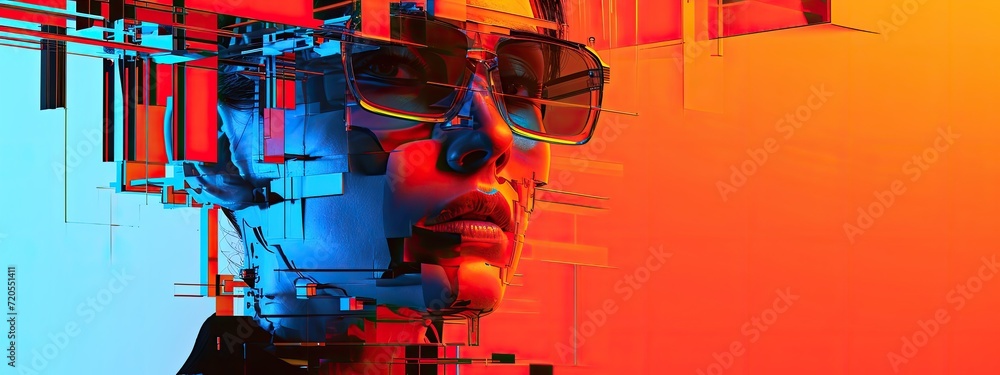 Poster the embodiment of futuristic innovation, a robot with sophisticated artificial intelligence.