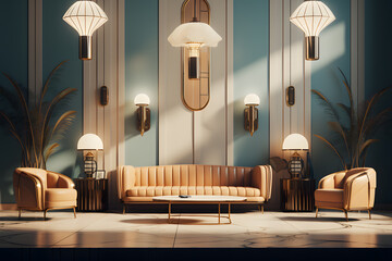 An Art Deco Luxury Living room