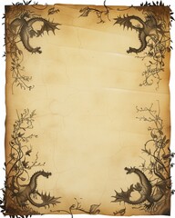 Medieval Dragon Lore Parchment with Copyspace