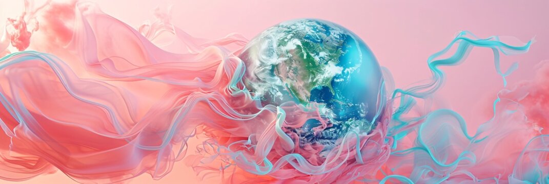 a pink and blue pastel-colored background