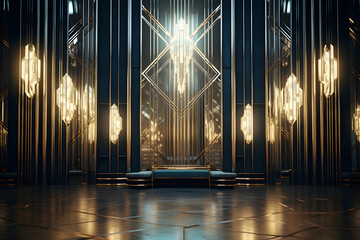 Obraz premium Room with glamorous mirrored walls