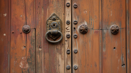 Fototapeta premium Old wooden door. Rustic wood texture