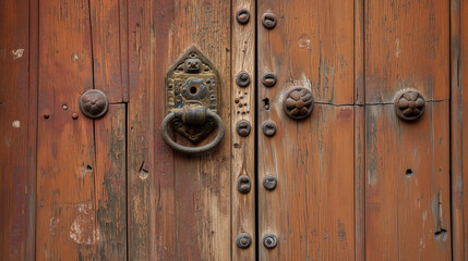 Old wooden door. Rustic wood texture