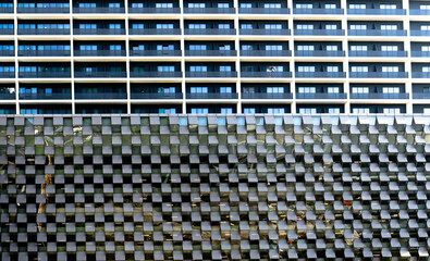 Wall of modern skyscraper 