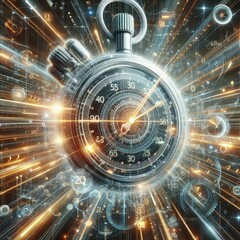 Deadline Dystopia: Captivating Clock Illustration - Time is Running Out, Seize the Moment Before it Fades Away