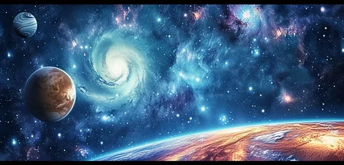 Papier Peint photo Univers the world of a space nerd's imagination through a mesmerizing vinyl decal that depicts the boundless wonders of the cosmos in incredible detail.