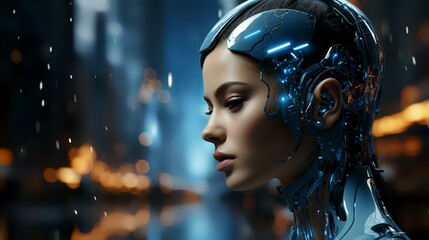 AI Robot Thinking - 8K/4K Photorealistic Ultra HD Illustration