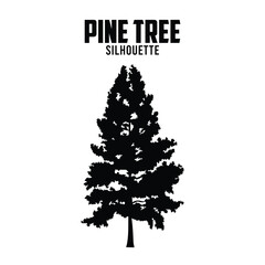 Pine Tree Silhouette vector stock illustration, cedar tree silhoutte vector
