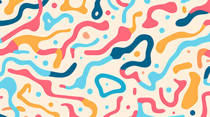 Funny doodle seamless pattern, artistic background