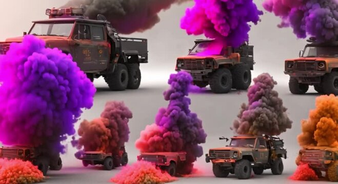 The effect of the car explosion is destroyed by smoke