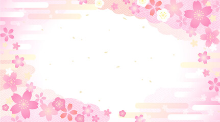 桜のイラストが美しい春の背景デザイン