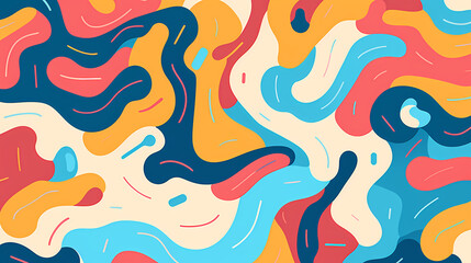 Funny doodle seamless pattern, artistic background