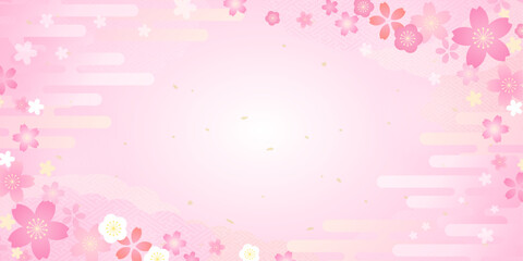 桜のイラストが美しい春の背景デザイン