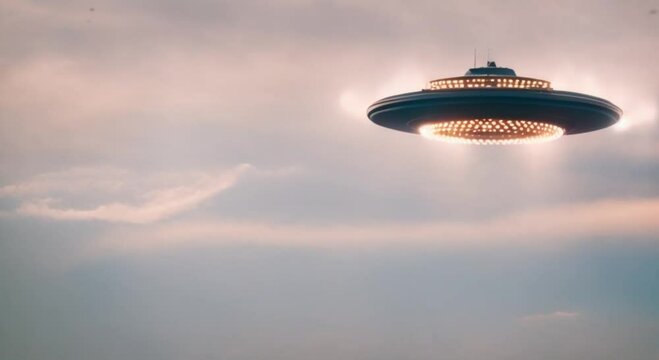 UFO ship technology passing in the sky