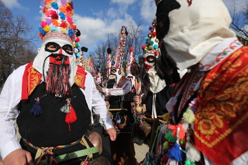 Pernik, Bulgaria - January 26, 2024: International masquerade festival Surva in Pernik, Bulgaria....