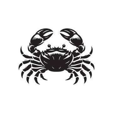 Coastal Wonders: Crab Silhouette Series Capturing the Intricate Beauty of Crustacean Shadows - Crab Illustration - Crab Vector
