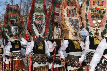 Pernik, Bulgaria - January 26, 2024: International masquerade festival Surva in Pernik, Bulgaria....