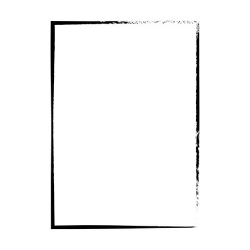 Frame border, grunge shape icon, vertical rectangle decorative doodle element for design in vector illustration
