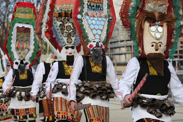 Pernik, Bulgaria - January 26, 2024: International masquerade festival Surva in Pernik, Bulgaria....
