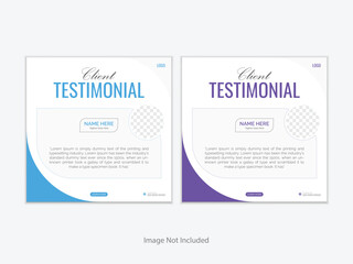 Customer feedback Client testimonial design template Customer feedback review or testimonials social media post template vector.