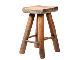 Reclaimed Wood Bar Stool, isolated on a transparent or white background