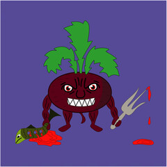 beet,  vegetable, evil beets, cartoon