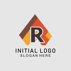 Letter R with A logo design vector