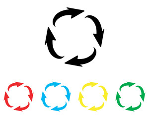 Repeat icon vector. Recycle icon sign symbol in trendy flat style. Set elements in colored icons. Rotation vector icon illustration isolated on white background