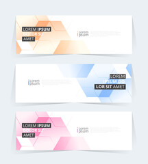 Geometric banner design with Vector presentation template.