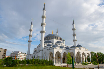 Fototapeta premium Melike Hatun Mosque Camii is a Classical Ottoman style in old quarter of city of Ankara, Turkey. 