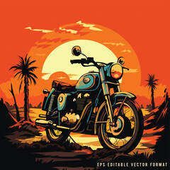 vintage motorcycle tshirt design vector stock illustration
