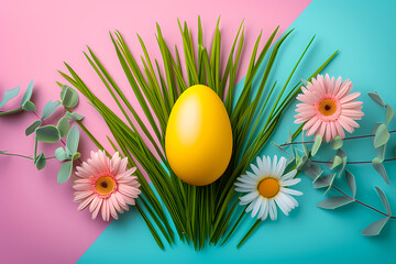 Obraz na płótnie Canvas Joyous Easter Greetings: A Festive Card to Celebrate the Season, Greeting card , generative ai.