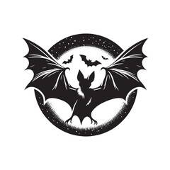 Ethereal Nightfall: Bird Bat Silhouettes Gracefully Blending with the Dusk - Bat Silhouette - Bat Illustration - Bat Vector
