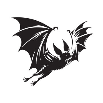 Winged Shadows: Bird Bat Silhouette Series Unveiling the Secrets of Nocturnal Flight - Bat Silhouette - Bat Illustration - Bat Vector
