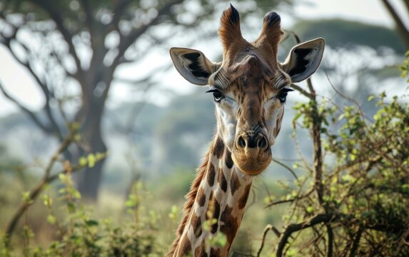 giraffes alert gaze ever watchful in the savannah