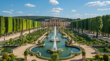 Peel and stick wall murals Garden A grand palace with elaborate gardens and fountains showcasing opulent Baroque architecture and design.