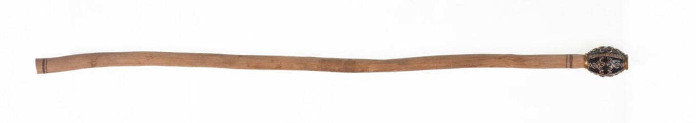 ancient shepherd staff isolated on white background